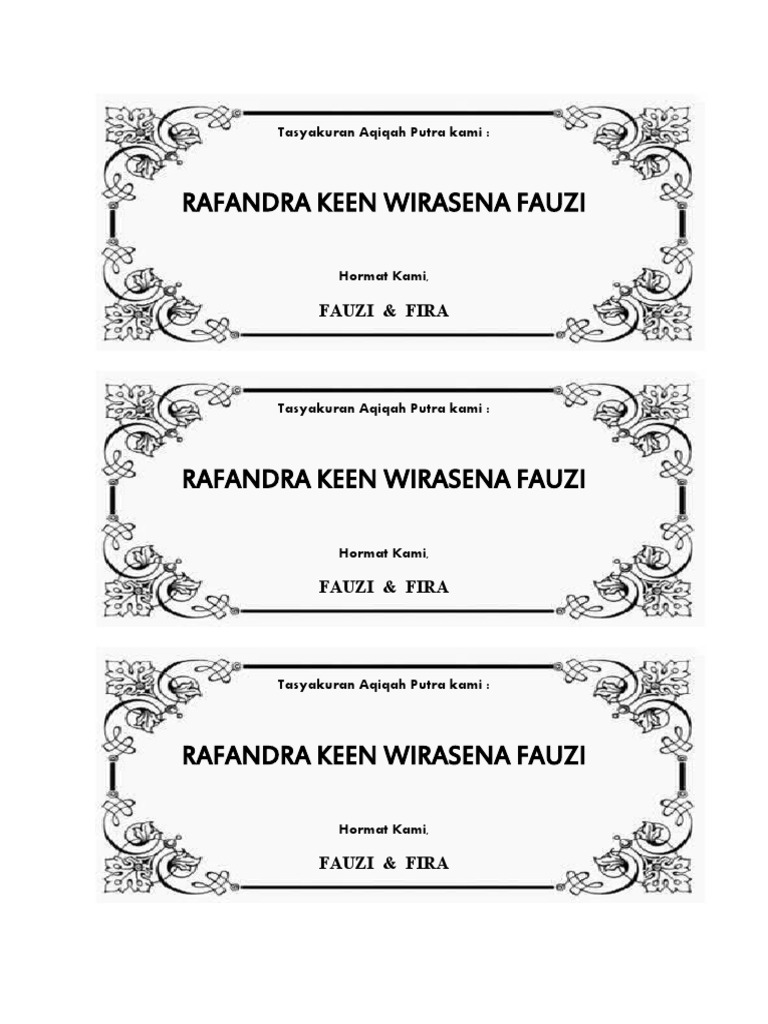 Tasyakuran Aqiqah | PDF
