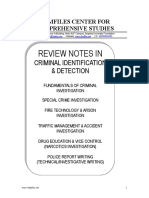 Review Notes In: Criminal Identification & Detection