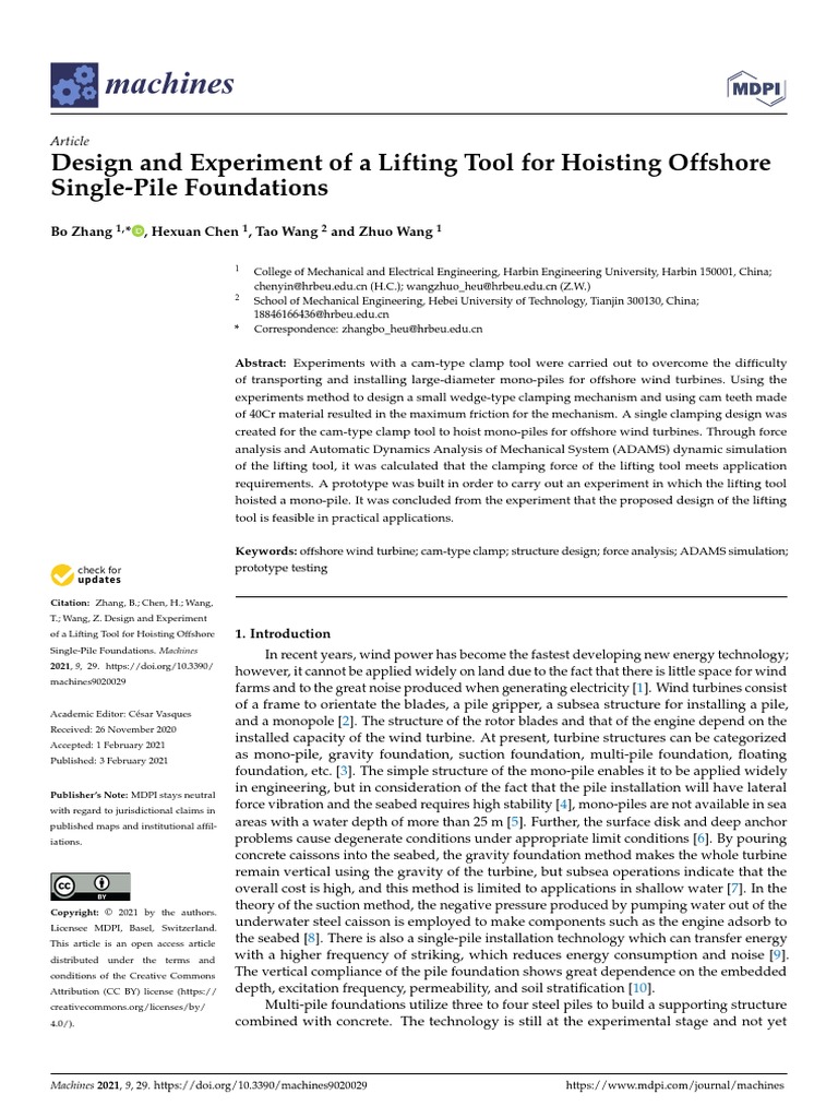 Machines 09 00029 v3 | PDF | Deep Foundation | Foundation (Engineering)