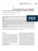 Urinary Isoflavonoid Excretion and Soy Consumption in Three Generations of Japanese Women in Hawaii