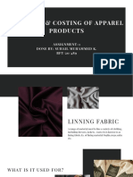 Sourcing & Costing of Apparel Products: Assignment-1 Done By: Suhail Muhammed K. BFT/20/489