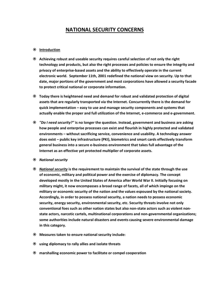 National Security Concerns Print PDF