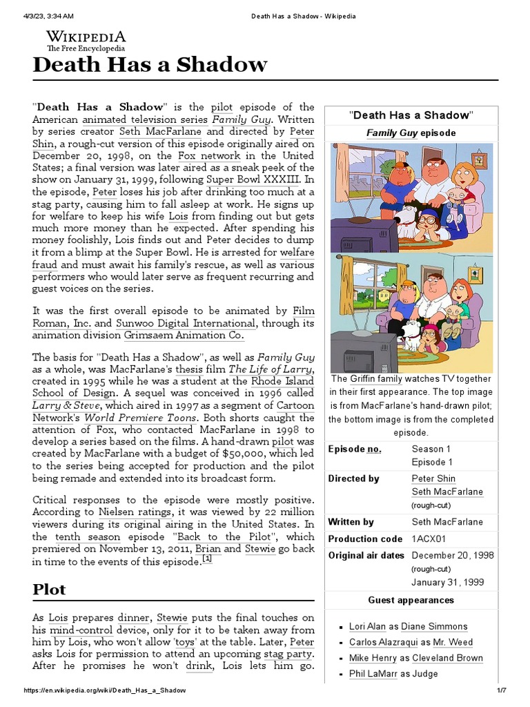 Death Has A Shadow PDF Television Series Created
