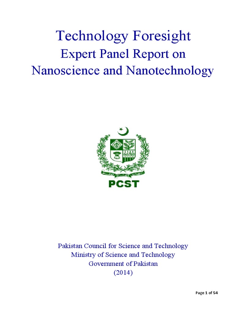 Nanotechnology Foresight Pakistan PDF Nanotechnology Nanoparticle