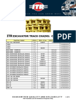 Excavator Track Chains: Caterpillar: Machine Model Pitch Oem P/No Berco P/No Itm P/No