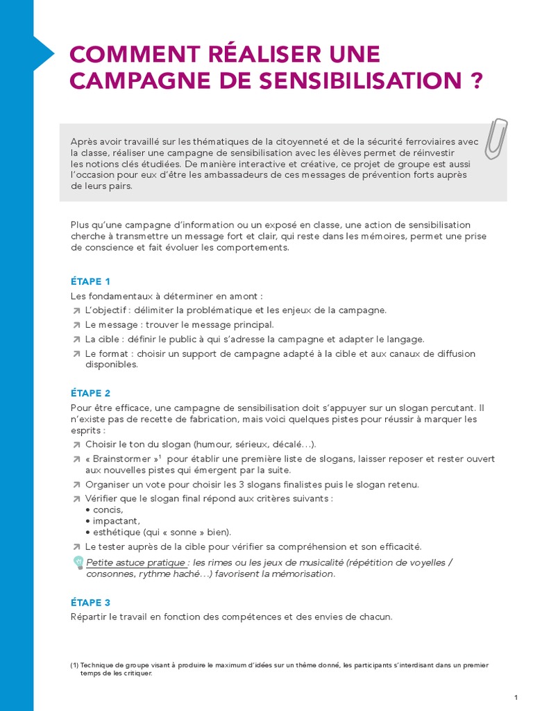 Créer une campagne de sensibilisation | PDF | Scénario