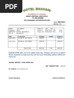 Date: Bill No.: Boarding & Lodging