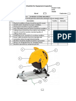 Checklist For Equipment Inspection