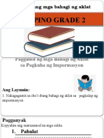 Lesson 1 Ang Mga Bahagi NG Aklat: Filipino Grade 2