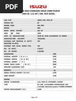 Isuzu D-Max Standard Crew Cabin Pickup 2Wd SR 2.5L MT / Iml 7035 Diesel