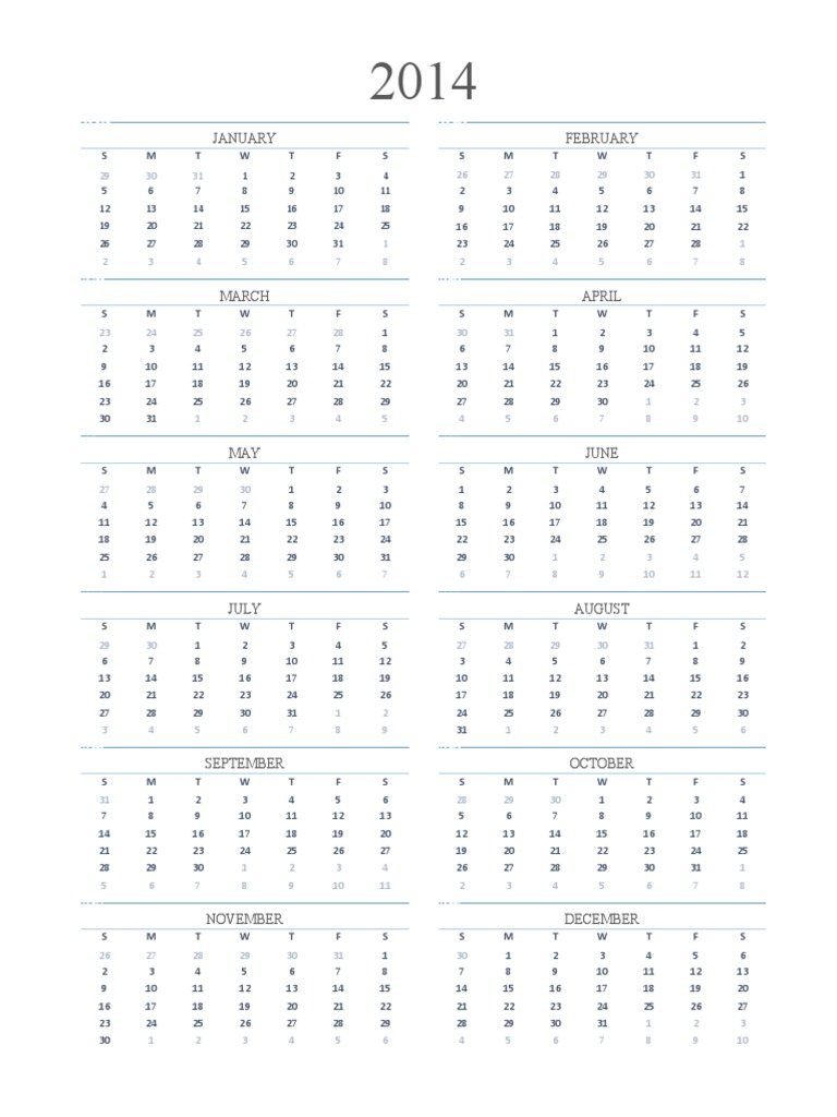One Page Simple Calander | PDF