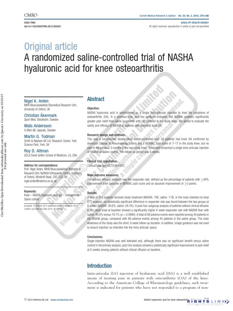 Arden 2014 | PDF | Osteoarthritis | Nonsteroidal Anti Inflammatory Drug