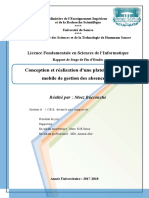 Conception Et Réalisation D'une Plateforme Web Et Mobile de Gestion Des Absences