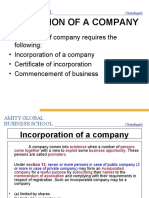 INCORPORATION OF COMPANIES