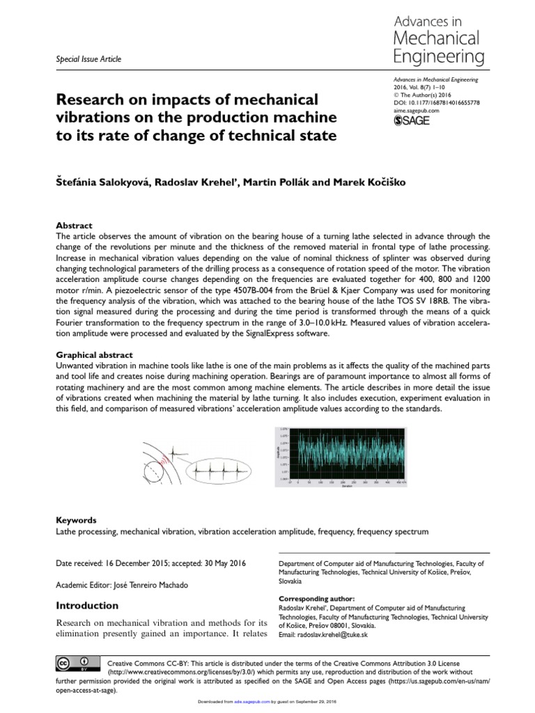 Research On Impacts of Mechanical Vibrations On TH | PDF | Regression ...