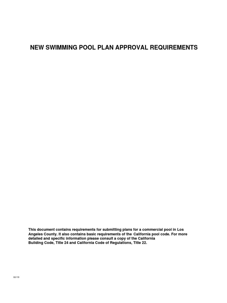 LA County Pool Plan Approval Guide | PDF | Stairs | Building Engineering