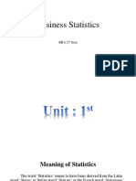 Business Statistics: Bba 2 Sem