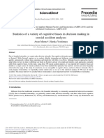 Statistics of A Variety of Cognitive Biases in Decision Making in Crucial Accident Analyses