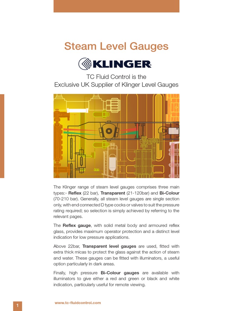 Klinger Steam Level Gauges Overview | PDF | Alternating Current | Glasses