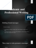 Academic and Professional Writing: Instructor: Syeda Fizza Batool