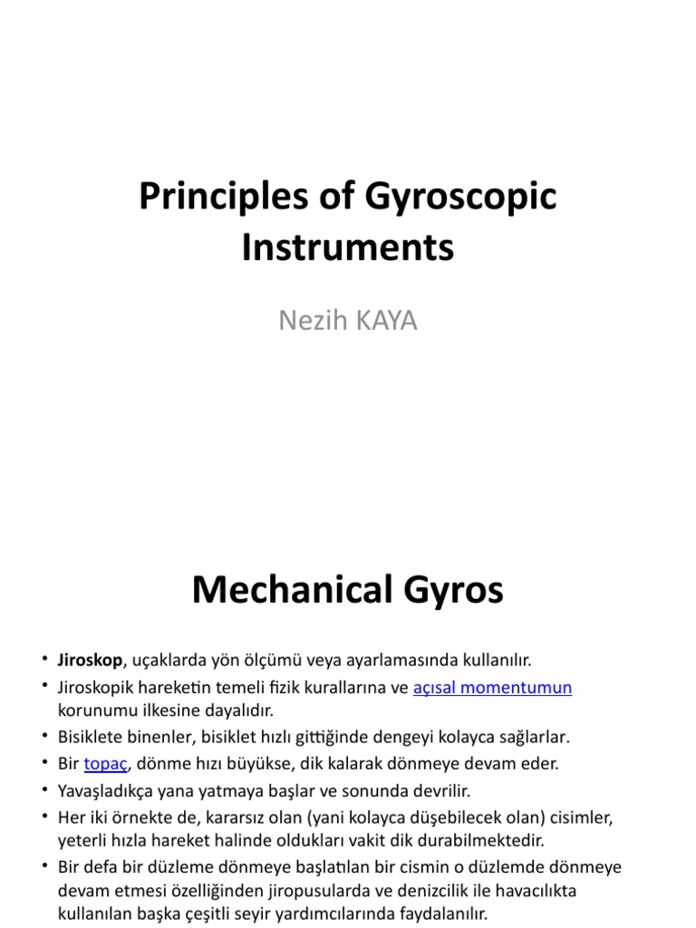 02 Principles of Gyroscopic Instruments PDF Gyroscope Motion
