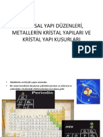 Atomsal Yapi Düzenleri, Metallerin Kristal Yapilari Ve Kristal Yapi Kusurlari