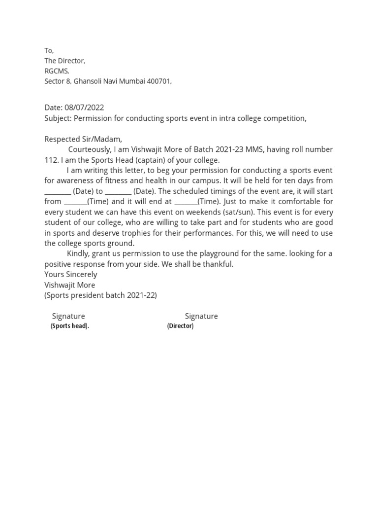 Sports Letter PDF