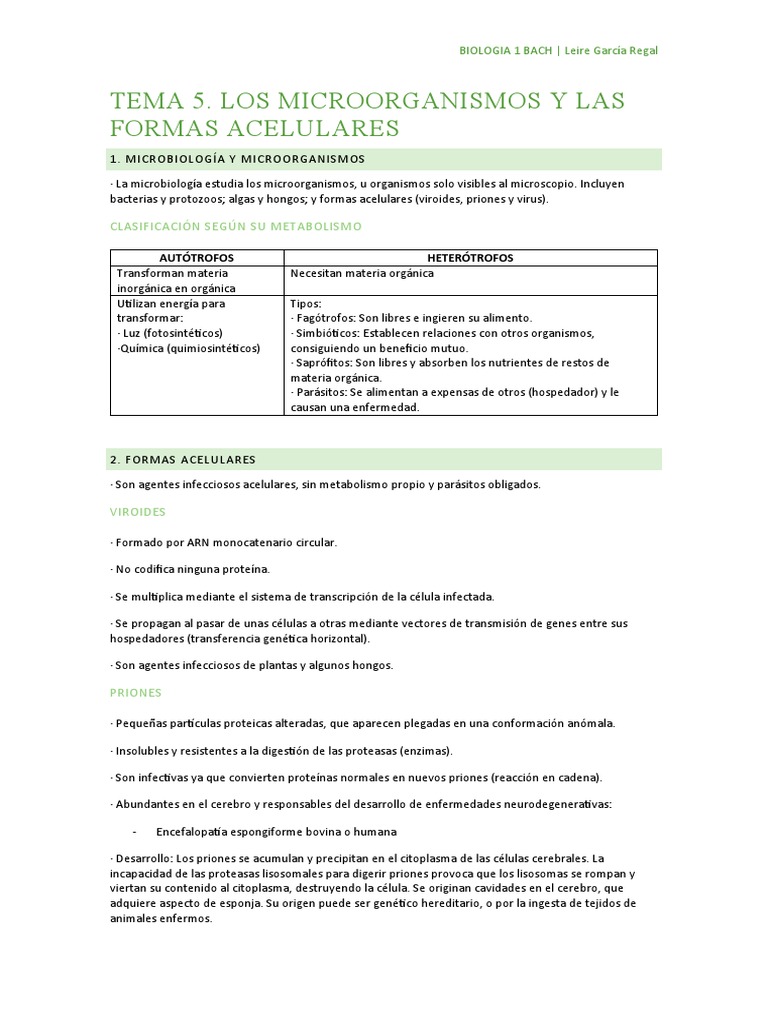 Microorganismos: Tipos y Enfermedades | PDF | Virus | Las bacterias