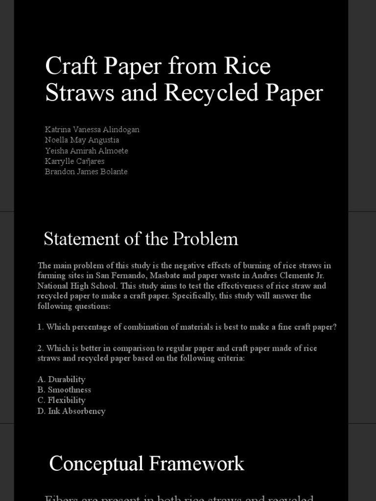 Craft Paper from Rice Straw Recycling | PDF | Paper | Recycling