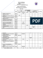 DIVISION OF - Table of Specifications Third Periodical Test in FILIPINO 5 2022-2023 Item Placement Easy Average Difficult