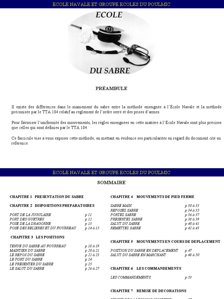 Mise En Place Sur Le Sabre Pdf – Lame Du Sabre Exercices – XAXN