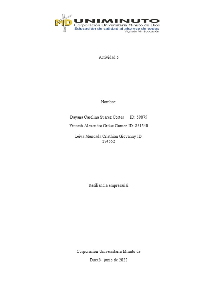 Resiliencia y Continuidad Empresarial | PDF | Calidad (comercial ...