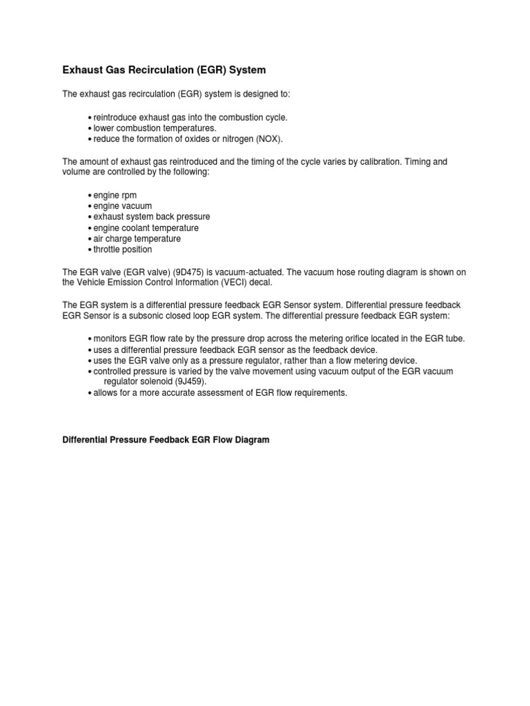 Exhaust Gas Recirculation PDF Throttle Pressure Measurement