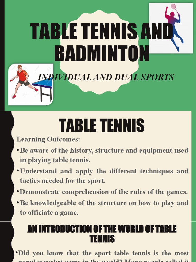 Table Tennis PDF Table Tennis Games Of Physical Skill