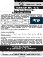 Wapda Tender Notice: Mangla Power Station