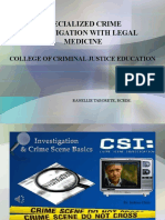 Specialized Crime Investigation With Legal Medicine: College of Criminal Justice Education