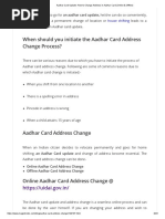 Aadhar Card Update - How To Change Address in Aadhar Card (Online)