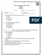 Grade 5 Computer Final Term 2022