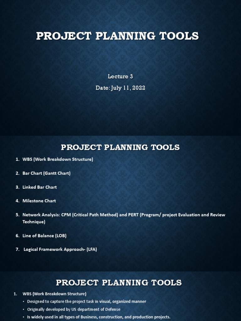 A Comprehensive Guide to Key Project Planning Tools | PDF