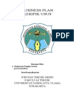 Business Plan Keripik Usus: Jurusan Teknik Mesin Fakultas Teknik Universitas Nahdlatul Ulama Surakarta