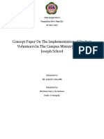 Concept Paper On The Implementation of Student Volunteers in The Campus Ministry of Saint Joseph School - EAPP