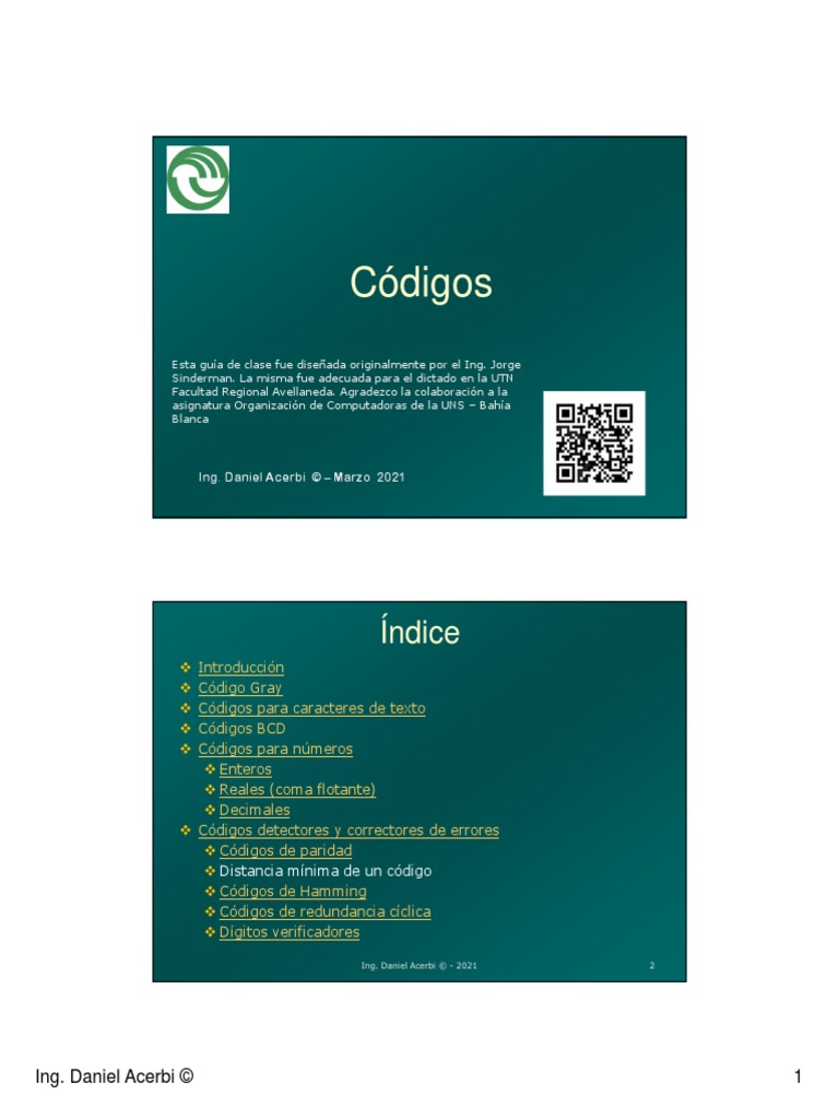 02 - Codigos - UNLaM - v3ppt | PDF | Decimal codificado en binario | Ascii