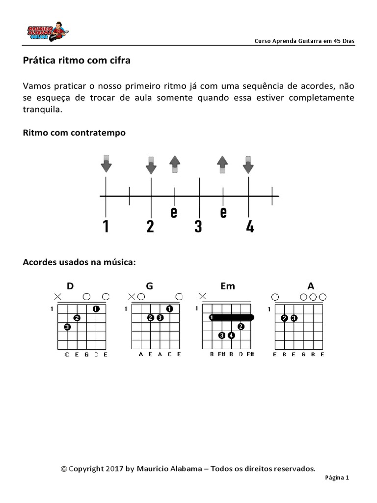 2 1 Aula 14 Pratica Ritmo Com Cifra Pdf Pdf