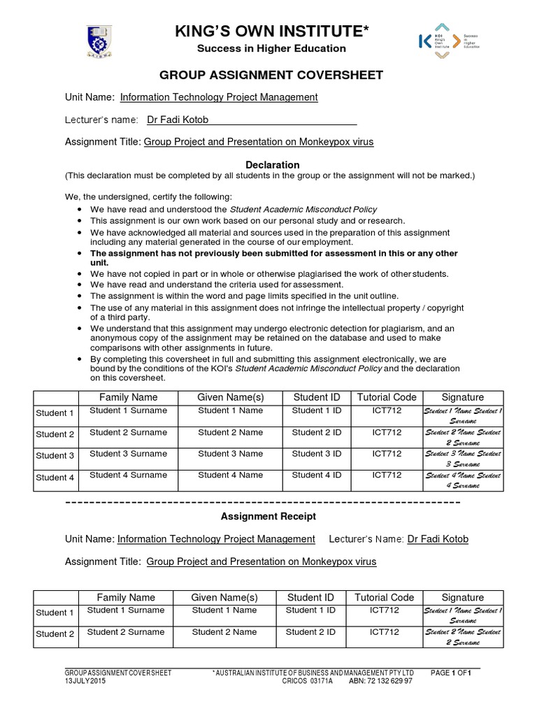 Group Assessment Sample 2 | PDF | Risk | Project Management