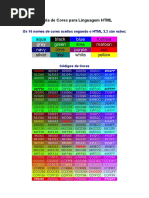 Tabela de Cores HTML: Nome, RGB e Hexadecimal | PDF | Cor | Html