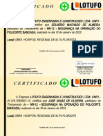 Certificado - Treinamento - Policorte - Lotufo