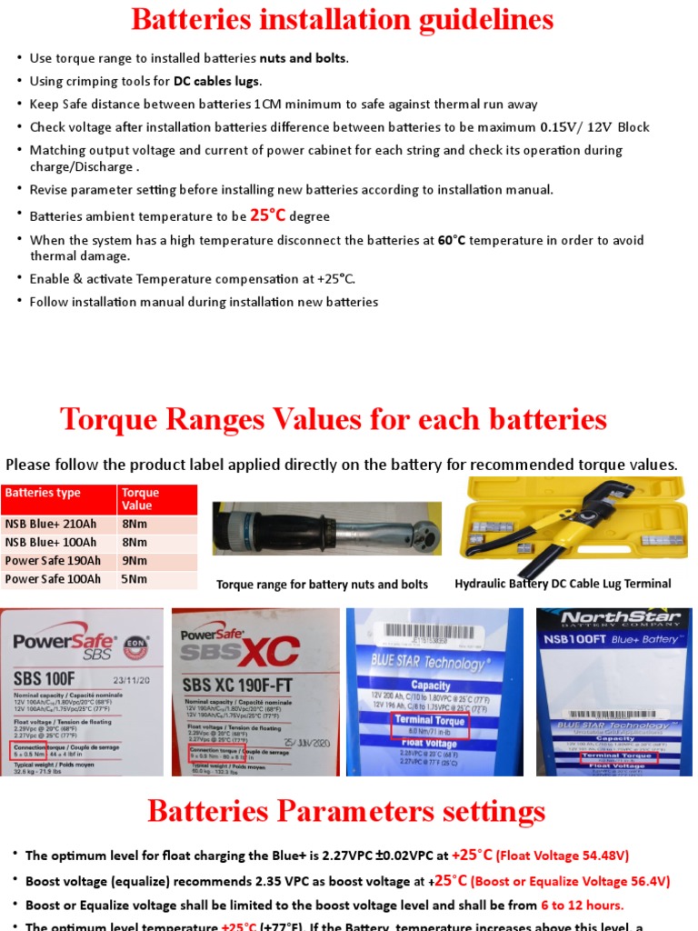 Battery Installation Guidelines | PDF | Physical Quantities ...