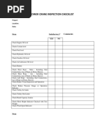 Tower Crane Inspection Checklist