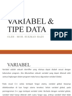 Variabel & Tipe Data: Oleh: Moh. Sukman Hadi