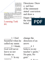 Directions: Draw A Sad Face If The Statement Stated Conviction and Draw A Happy Face If The Statement Is A Belief